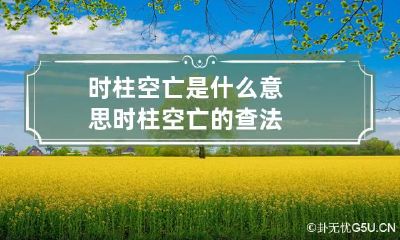时柱空亡是什么意思 时柱空亡的查法