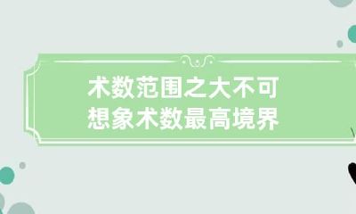 术数范围之大不可想象 术数最高境界