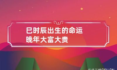 巳时辰出生的命运 晚年大富大贵