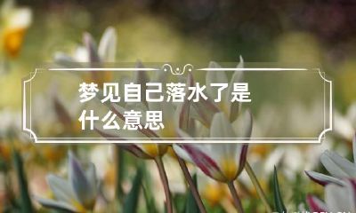 梦见自己落水了是什么意思