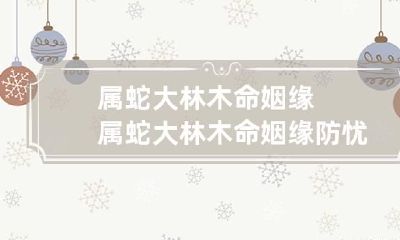属蛇大林木命姻缘 属蛇大林木命姻缘防忧