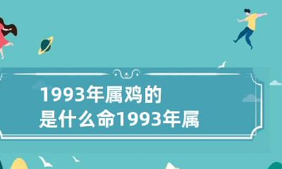 1993年属鸡的是什么命 1993年属鸡的是什么命男