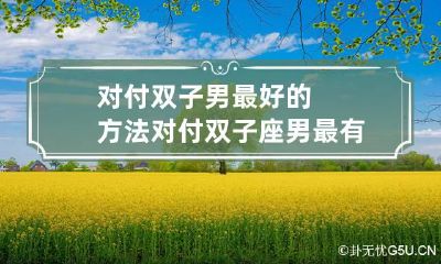 对付双子男最好的方法 对付双子座男最有效的办法