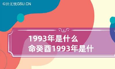 1993年是什么命 癸酉1993年是什么命