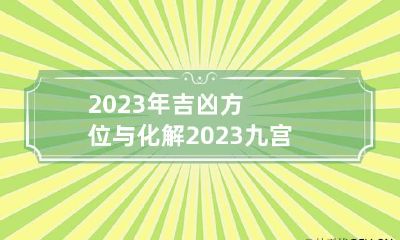 2023年吉凶方位与化解 2023九宫飞星流年图