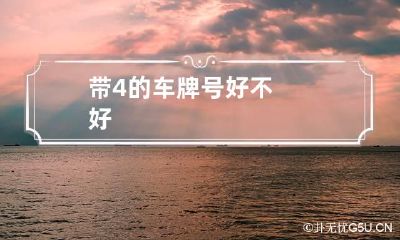 带4的车牌号好不好