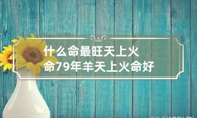 什么命最旺天上火命 79年羊天上火命好不好