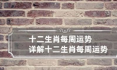 十二生肖每周运势详解 十二生肖每周运势,本周运势,本周生肖运势详解