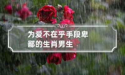 为爱不在乎手段卑鄙的生肖男生