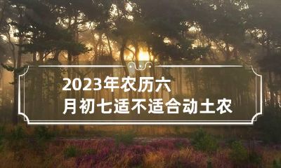 2023年农历六月初七适不适合动土 农历六月初三可以动土吗