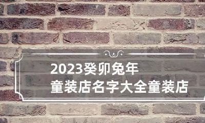 2023癸卯兔年童装店名字大全 童装店取名字大全免费查询