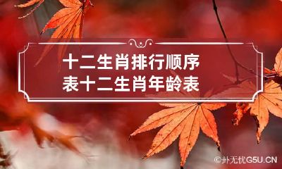 十二生肖排行顺序表 十二生肖年龄表