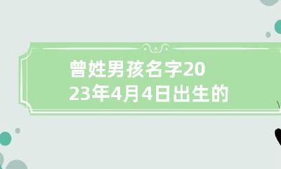曾姓男孩名字2023年4月4日出生的 曾姓男孩儿名字
