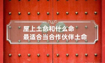 屋上土命和什么命最适合当合作伙伴 土命跟什么命最合