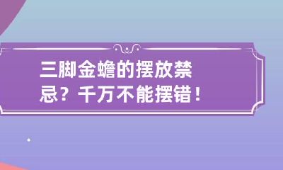 三脚金蟾的摆放禁忌？千万不能摆错！