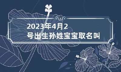 2023年4月2号出生孙姓宝宝取名叫什么