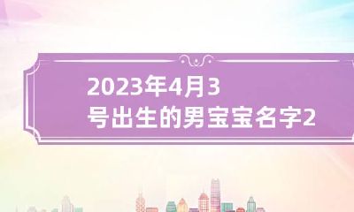 2023年4月3号出生的男宝宝名字 2023年4月出生几月怀孕