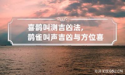 喜鹊叫测吉凶法,鹊雀叫声吉凶与方位 喜鹊叫声的含义