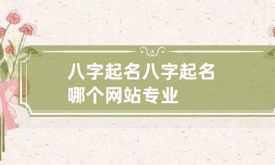 八字起名 八字起名哪个网站专业