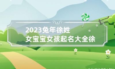 2023兔年徐姓女宝宝女孩起名大全 徐性女宝宝起名