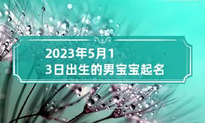 2023年5月13日出生的男宝宝起名 2023年5月13日是星期几