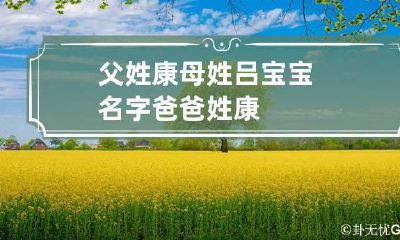 父姓康母姓吕宝宝名字 爸爸姓康