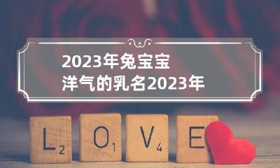 2023年兔宝宝洋气的乳名 2023年属兔取名