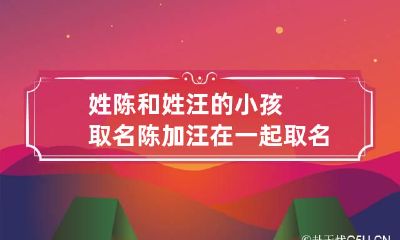 姓陈和姓汪的小孩取名 陈加汪在一起取名