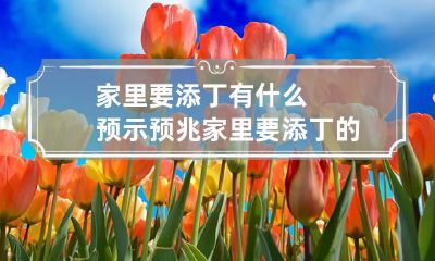 家里要添丁有什么预示预兆 家里要添丁的征兆