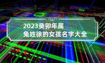 2023癸卯年属兔姓徐的女孩名字大全 2023癸卯年属兔姓徐的女孩名字大全四个字