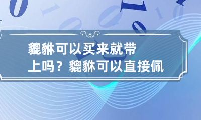 貔貅可以买来就带上吗？貔貅可以直接佩戴吗？