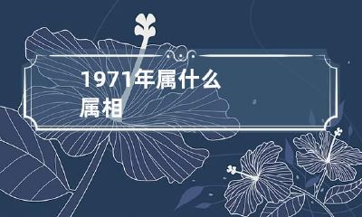 1971年属什么属相