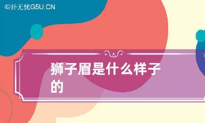 狮子眉是什么样子的