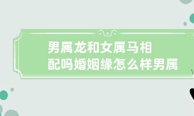 男属龙和女属马相配吗婚姻缘怎么样 男属龙和女属马合不合
