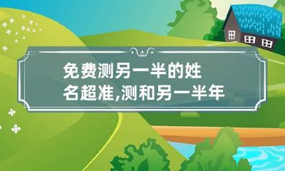 免费测另一半的姓名超准,测和另一半年龄差