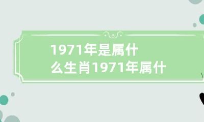 1971年是属什么生肖 1971年属什么生肖多少岁了