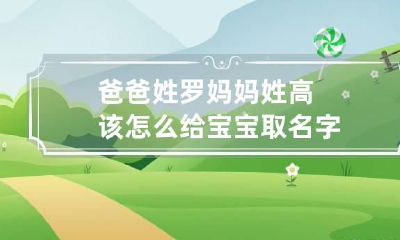 爸爸姓罗妈妈姓高该怎么给宝宝取名字