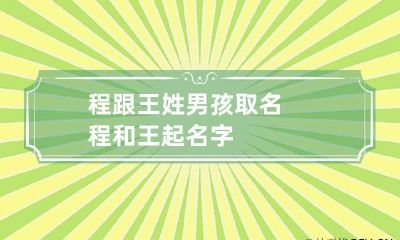程跟王姓男孩取名 程和王起名字