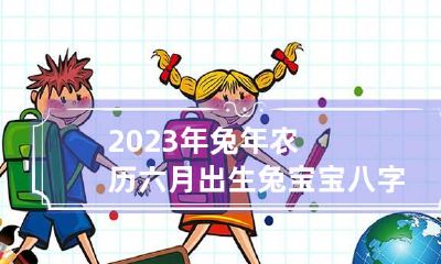 2023年兔年农历六月出生兔宝宝八字取名