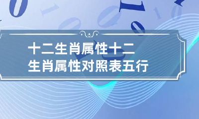 十二生肖属性 十二生肖属性对照表 五行
