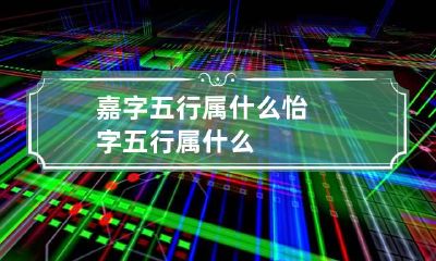 嘉字五行属什么 怡字五行属什么