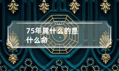 75年属什么的是什么命