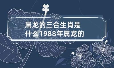 属龙的三合生肖是什么 1988年属龙的是什么命缺什么