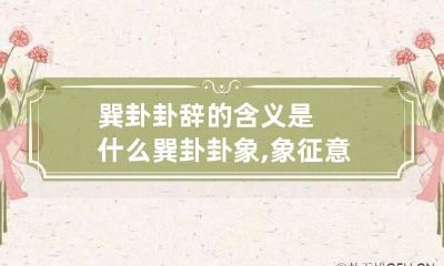 巽卦卦辞的含义是什么? 巽卦卦象,象征意义