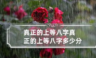 真正的上等八字 真正的上等八字多少分