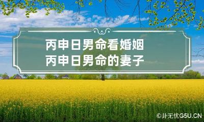 丙申日男命看婚姻 丙申日男命的妻子