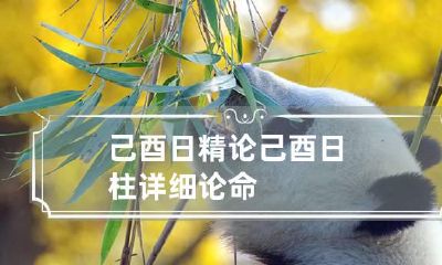 己酉日精论 己酉日柱详细论命