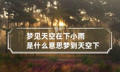 梦见天空在下小雨是什么意思 梦到天空下小雨