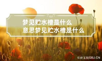 梦见贮水槽是什么意思 梦见贮水槽是什么意思周公解梦