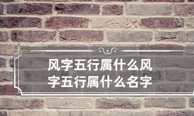 风字五行属什么 风字五行属什么名字